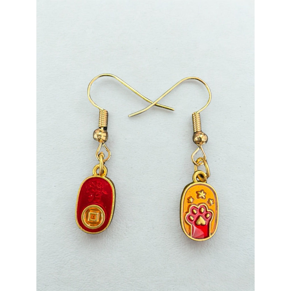 Sg Stock - Chinese New Year Lucky Earrings | Prosperity & Fortune Festive Dangle Earrings | CNY Accessory