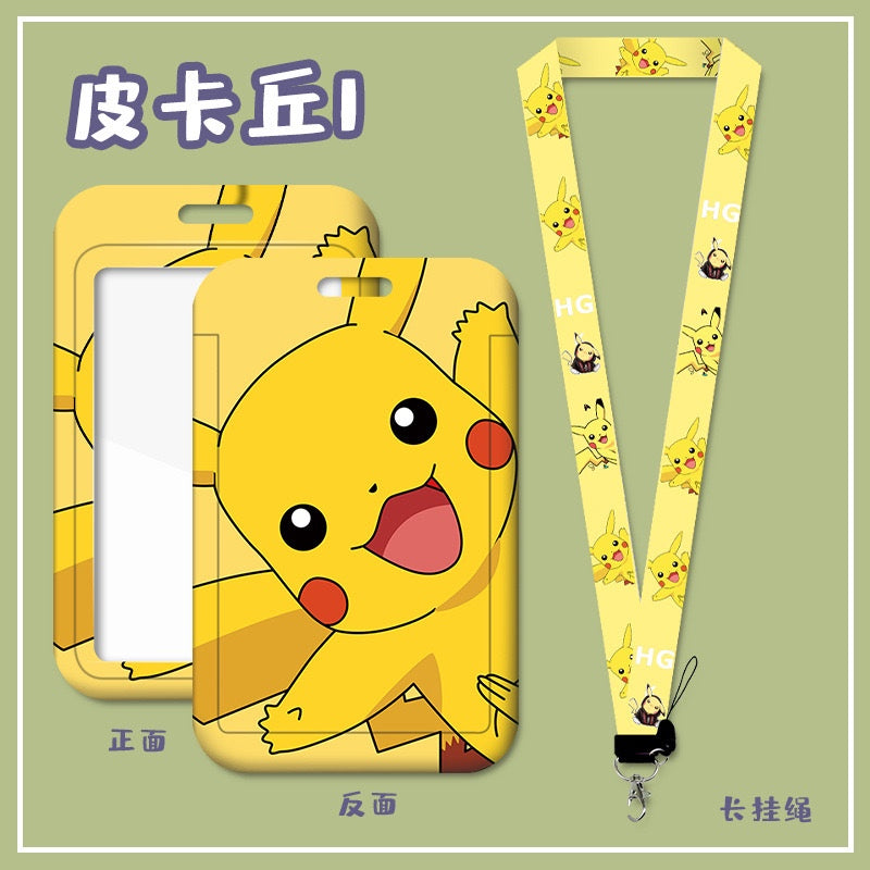 Cute Card Holder Neck Lanyard EZ-Link Access Card Holder Retractable ID Badge Holder Kids Student Office