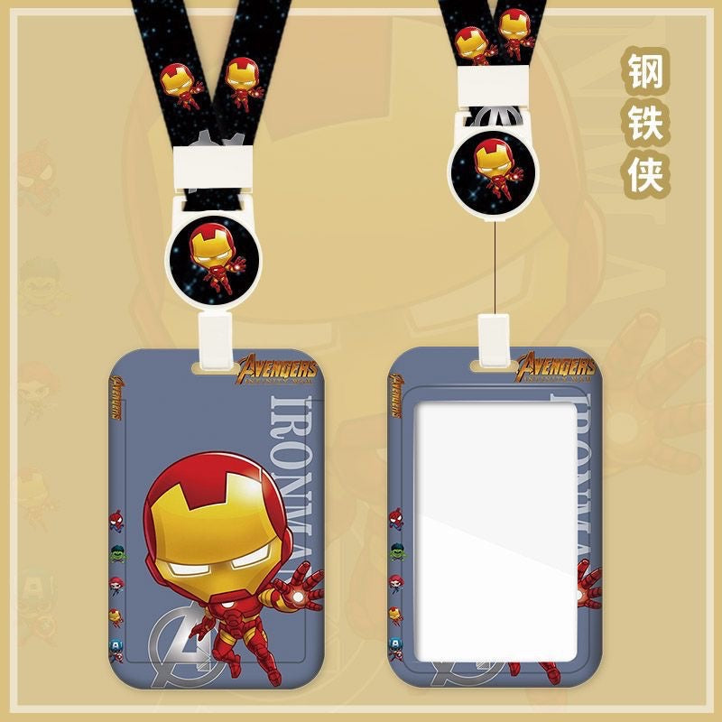 Cute Card Holder Neck Lanyard EZ-Link Access Card Holder Retractable ID Badge Holder Kids Student Office