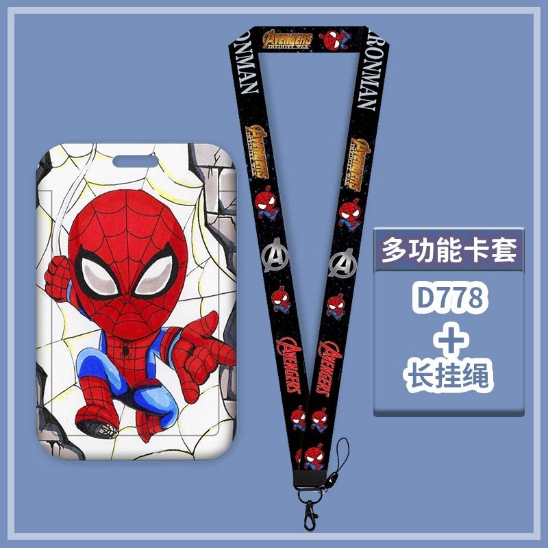 Cute Card Holder Neck Lanyard EZ-Link Access Card Holder Retractable ID Badge Holder Kids Student Office