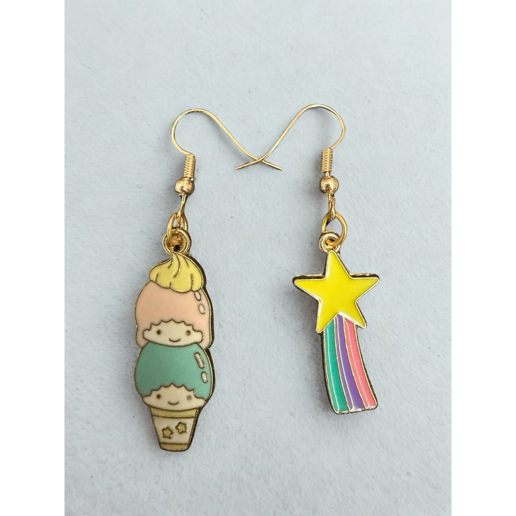 Sg Ready Stock - Earrings - Little Twin Star - Kuromi - Alice In The Wonderland - Snow White - Little Mermaid