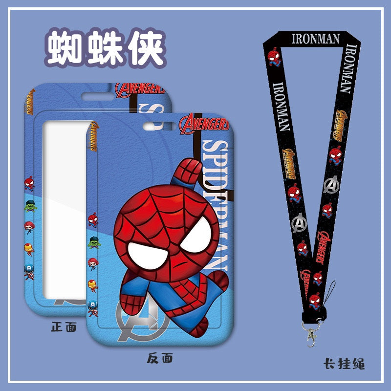 Cute Card Holder Neck Lanyard EZ-Link Access Card Holder Retractable ID Badge Holder Kids Student Office