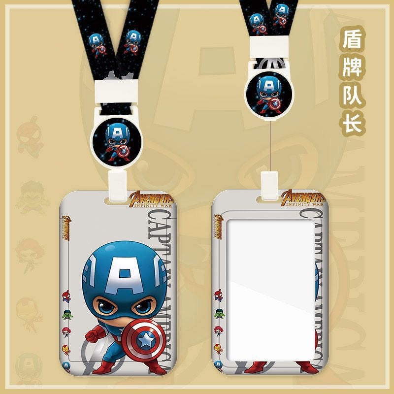 Cute Card Holder Neck Lanyard EZ-Link Access Card Holder Retractable ID Badge Holder Kids Student Office