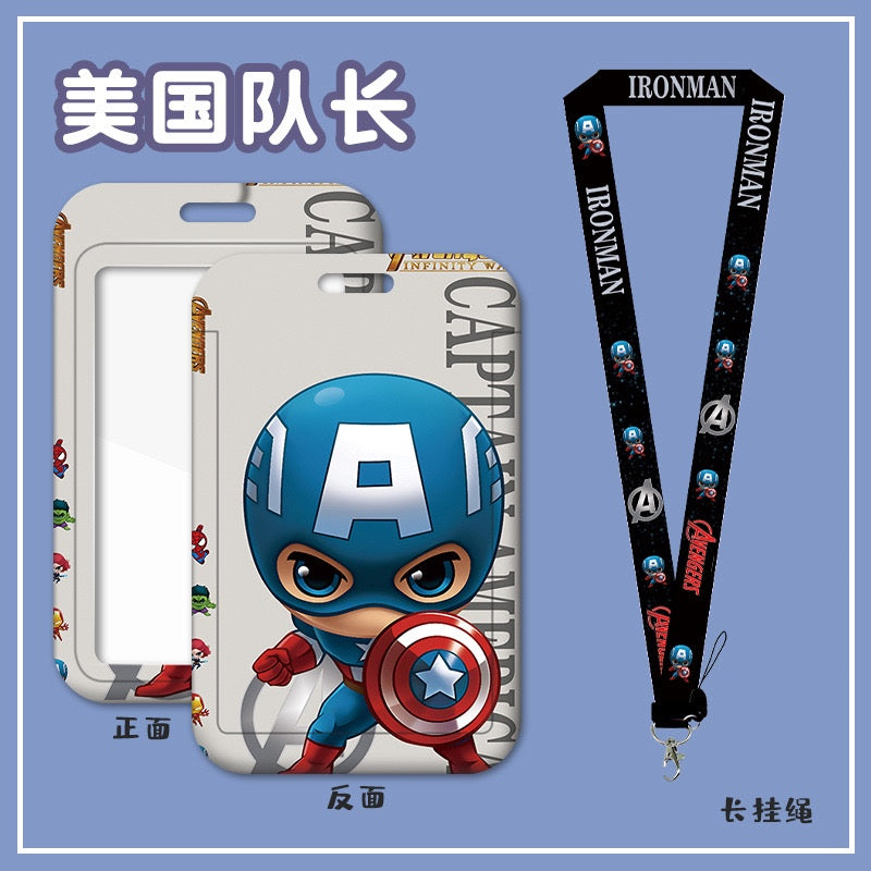 Cute Card Holder Neck Lanyard EZ-Link Access Card Holder Retractable ID Badge Holder Kids Student Office