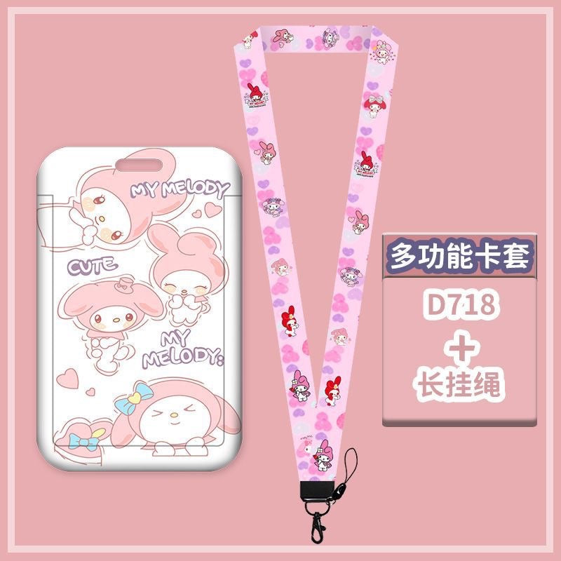 Cute Card Holder Neck Lanyard EZ-Link Access Card Holder Retractable ID Badge Holder Kids Student Office
