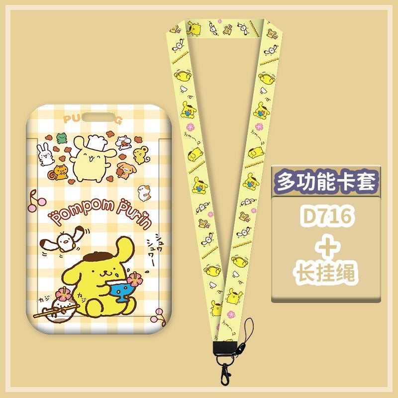 Cute Card Holder Neck Lanyard EZ-Link Access Card Holder Retractable ID Badge Holder Kids Student Office