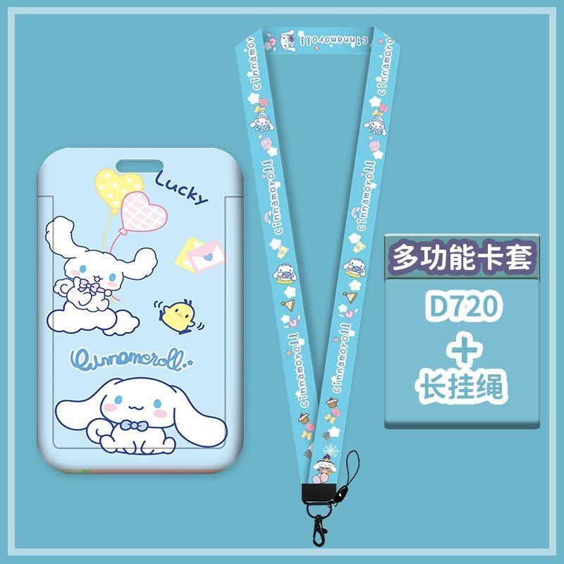 Cute Card Holder Neck Lanyard EZ-Link Access Card Holder Retractable ID Badge Holder Kids Student Office
