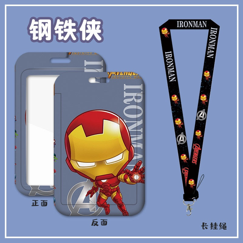 Cute Card Holder Neck Lanyard EZ-Link Access Card Holder Retractable ID Badge Holder Kids Student Office